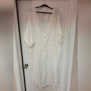 White peasant blouse dress
